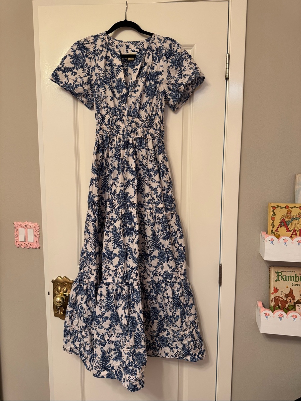 Maeve by Anthropologie Somerset Blue Floral Maxi Dress